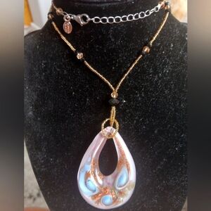 Murano glass teardrop necklace